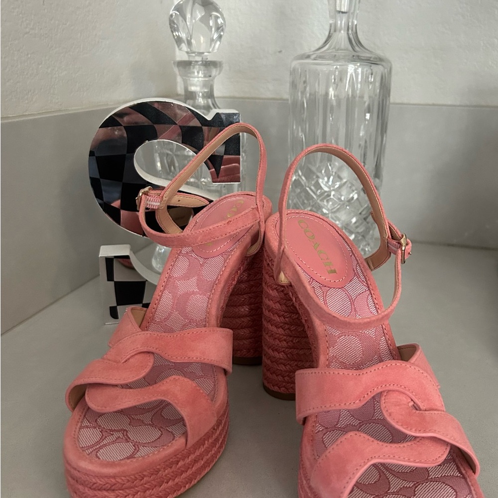 Coach Pink Platform Sandals